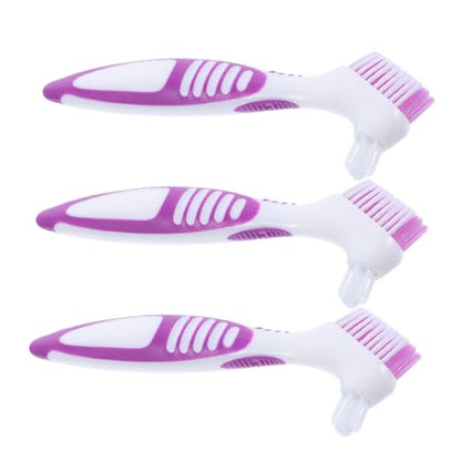 GANAZONO 3pcs Turtle Shell Cleaning Brush Double-Sided Mud for Tortoise and Aquatic Turtles Ergonomic Handle Shell Maintenance Tool - color: Violet