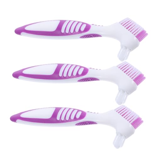 GANAZONO 3pcs Turtle Shell Cleaning Brush Double-Sided Mud for Tortoise and Aquatic Turtles Ergonomic Handle Shell Maintenance Tool - color: Violet