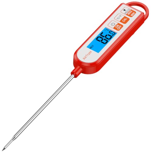 Digital Instant Read Meat Thermometer Kitchen Cooking Food Candy Thermometer for Oil Deep Fry BBQ Grill Smoker Thermometer by AikTryee - color: White-SR807