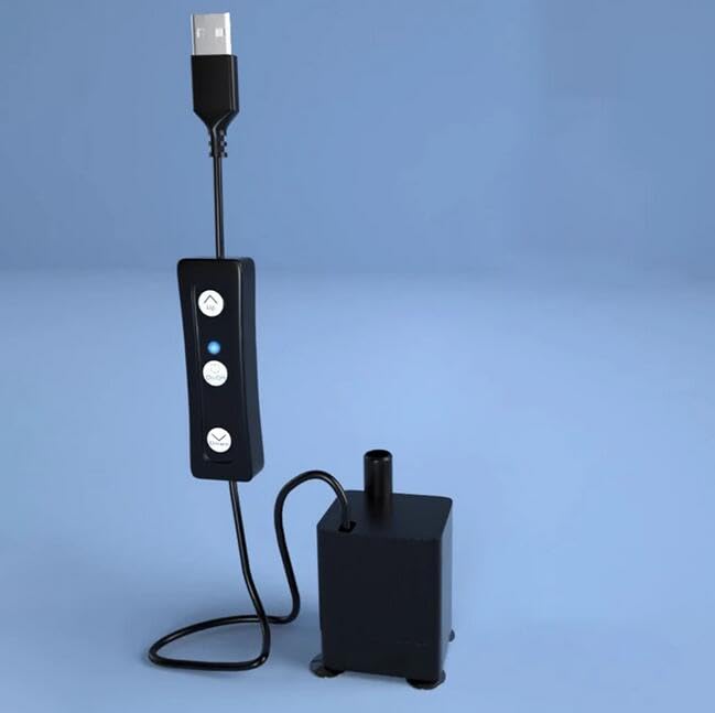 USB Mini Water Pump, Fish Tank Circulation DC 5V Micro Pump Adjustable Power Silent Submersible Bottom Suction Pump 120L/H