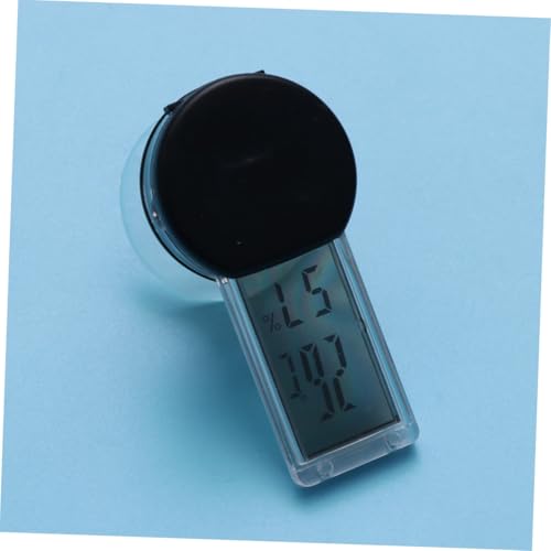 UKCOCO Suction Cup Thermometer Hygrometer Digital Humidity Indoor Temperature Display for Reptile Terrarium Bedroom Home Use Black