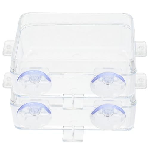 HEMOTON 2pcs Large Reptile Feeding Bowls Suction Cups, Escape-Proof Water and Food Dish for Geckos, Bearded Dragons, and Lizards – Convenient Replaceable Terrarium Feeder