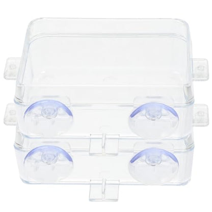 HEMOTON 2pcs Large Reptile Feeding Bowls Suction Cups, Escape-Proof Water and Food Dish for Geckos, Bearded Dragons, and Lizards – Convenient Replaceable Terrarium Feeder