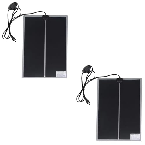 Reptile Pet Heat Mats, 7/14/20W 110V Adjustable Temperature, Rapid Heating Pad for Home Office Insect Box Under Tank Terrarium Turtle Tortoise Snakes Lizard (Black-20W-US Plug-110V(42X28CM)-2Pcs) - color: Black-20W-US Plug-110V(42X28CM)-2Pcs