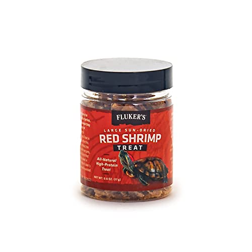 Fluker's All Natural Large Sun-Dried Red Shrimp, High Protein Treats, Aquatic Turtle Food, Great for Aquatic Frogs, Tegus, Monitors, and Tropical Fish, 6 oz (Pack of 2) - size: 0.6 Ounce (Pack of 2)