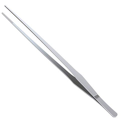 Stainless Steel Polished Extra-Long 15 inch Tongs Tweezers with Precision Serrated Tips for Garden, Kitchen, Indoor & Outdoor - size: 15 inch Straight (1 PCS)