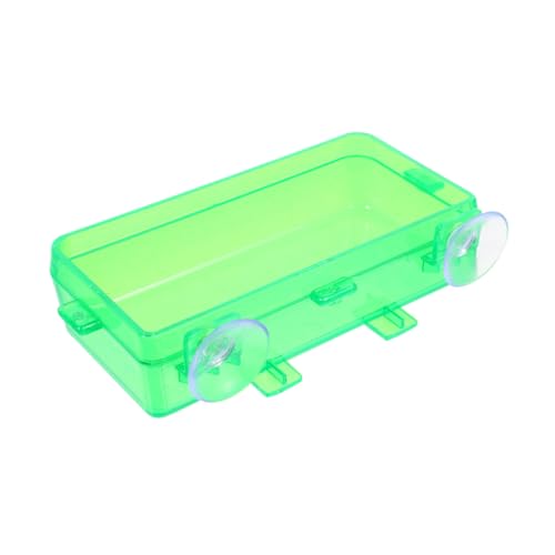 Milisten Secure Reptile Feeding Escape Water Basin Reptile Food Dish Suction Cups Gecko Food Cup for Bearded Dragon Easy Maintenance - color: Light Green, size: 9.00X6.00X3.50CM
