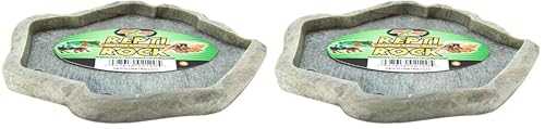 Zoo Med Laboratories SZMFD20 Repti-Rock Food Dish, Small (Pack of 2) - size: 0.32 Ounce (Pack of 2)
