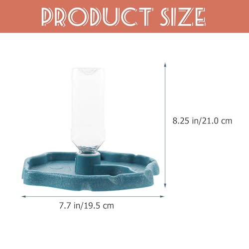 Automatic Reptile Water Dish and Food Bowl, Blue Reservoir Feeder for Tortoise, Lizard, Gecko Tank Accessory, Terrarium Drinking and Feeding Bowl