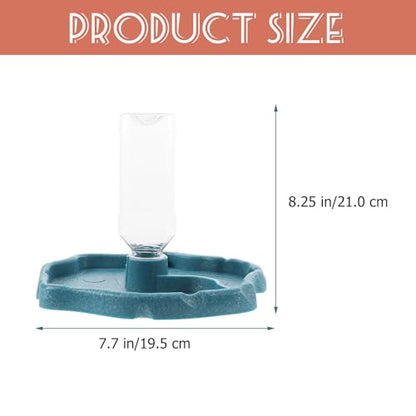 HEMOTON Automatic Reptile Water Feeder and Food Dish Lake Blue with Water Reservoir for Leopard Gecko, Tortoise, Lizard Tank Accessories