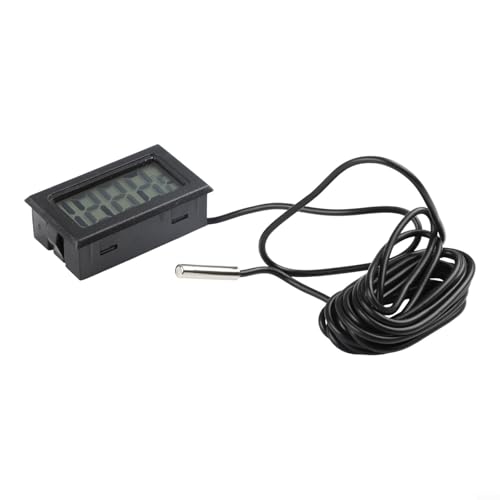 Digital for MINI Thermometer With LCD Display Waterproof Humidity Meter Sensor -50 To 110°C For Aquariums Terrariums And Liquid Measurement Includes for battery And Black Cable(2 meters) - size: 2 meters
