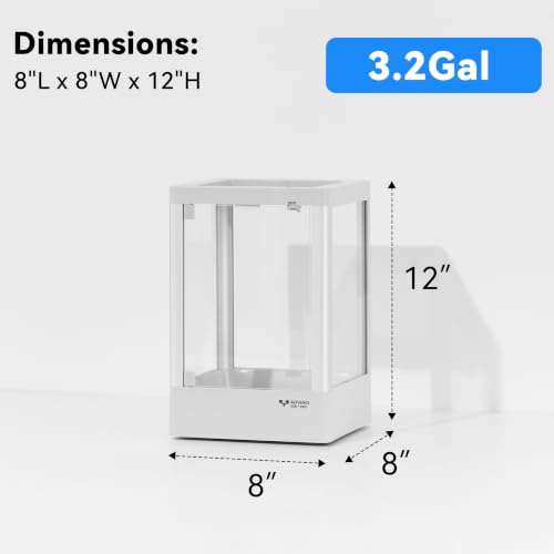 Reptile Glass Terrarium 7.9"x7.9"x11.8" 3.2 Gallon Knock-Down | Dual-Locking Security | Mesh Ventilation | Durable Aluminum Frame | Modern Design - size: 7.9x7.9x11.8"