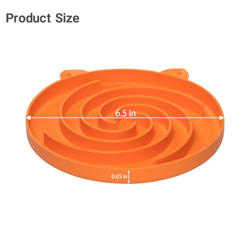 Bifeaw Slow Feeder Cat Bowl, Easy to Clean Silicone Bowl, Ideal for Dry and Wet Food (Orange and Cyan) - color: Orange and Cyan