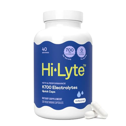Hi-Lyte K700 Electrolytes Unflavored Quick Caps for Keto and Performance Booster, 40 Servings - style: Keto Unflavored - 40 Servings
