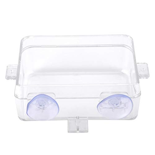 SUNGOOYUE Reptile Feeding Dish, ABS Reptile Feeder with Suction Cup, Translucent Food Water Bowl 10 X 3.5 X 6 Cm, Escape Control for Gecko Lizard Snake Tortoise Terrarium Use