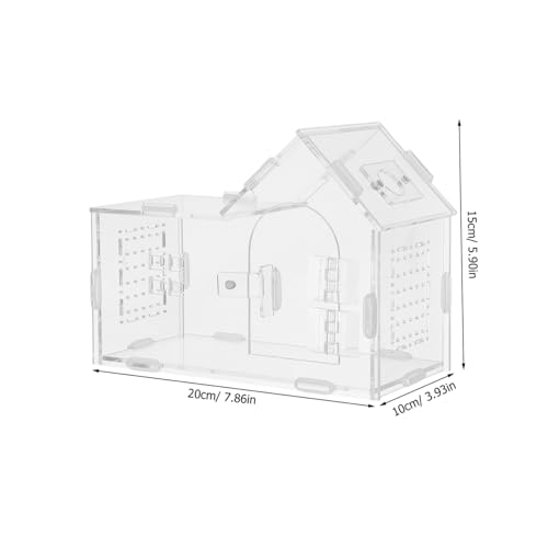 Garneck Acrylic Jumping Spider Enclosure with Magnetic Front Opening, Ventilated Terrarium 20x15x10cm for Tarantulas, Small Reptiles, Hermit Crabs, and Arboreal Insects
