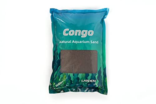 LANDEN Congo Aquascapeing Sand for Aquarium Landscape 2L(9lbs) X2pcs, Brown, Aquarium Natural Fine Decorative Sand, Tropical Rainforest Biotope Aquariums, Depth Enhancing, 0.4-0.9mm - size: L,2Lx2pk