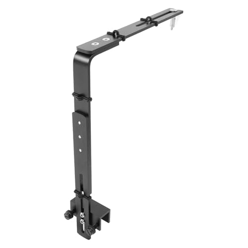 Jiawu Fish Tank Light Stand, Adjustable Height Lightweight Aluminum Alloy High Stability Fish Tank Light Bracket, Reptile Lamp Stand with Hex Wrench Screws for Aquariums Reptile Tanks (Black) - color: Black