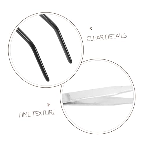 Uonlytech 2pcs Stainless Steel Reptile Feeding Tongs with Curved Rubber Tips Long Tweezers for Snake Gecko Lizard Care Lightweight Portable Terrarium Supplies