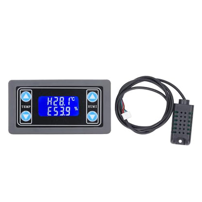 Digital Thermostat Humidistat Controller Dual Relay Output Temperature Humidity Control Module for Greenhouse Reptile Terrarium ABS Plastic