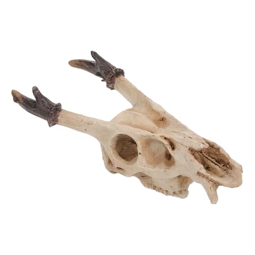 Reptile Skull Hideout Resin Cave Decoration Medium Deer Skull Terrarium Shelter for Lizards Geckos Turtles Amphibians Tank Habitat Accessories