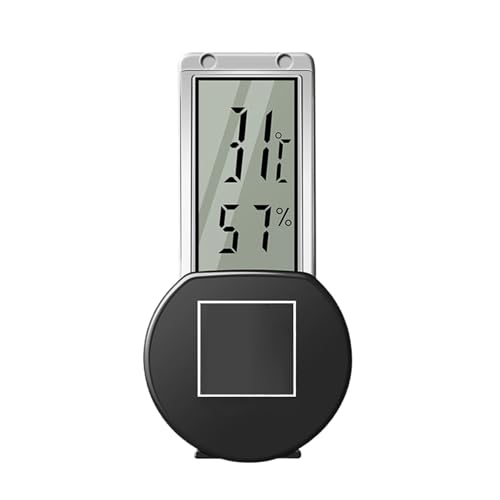 Reptiles Tanks Thermometers Featuring 3 Way Suction Cup Mount and 2 Year Batteries Life for Accurate Habitat Temperature Control Reptiles Thermometers Indoor Terrarium - color: Black
