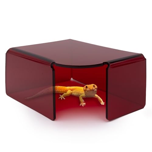 Visible Reptile Hide Box, PMMA Small Hideaway Snake Hide Enclosure, Easy to Clean Reptile Hides Cave for Leopard Geckos, Snakes, Lizards, Cornsnakes, Hamster - Small & Juvenilem (5.2 x 3.73 x 2.3 in) - size: Small