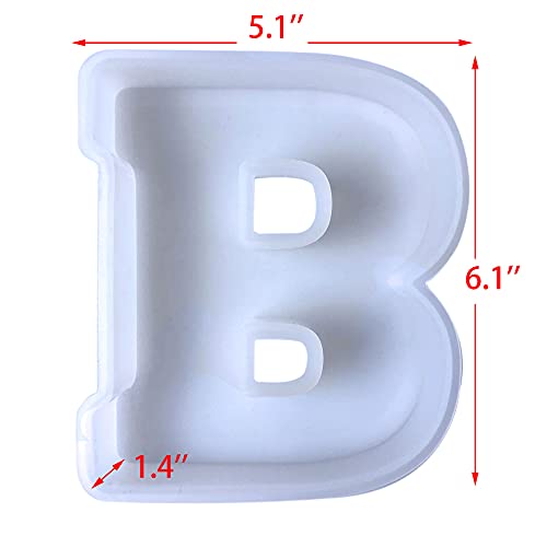 6 inch 26 Pack English Alphabet Silicone Letter Mold - Capital & Large Letter Resin Casting Mold - color: letter-6inch-26-pack