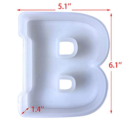 6 inch 26 Pack English Alphabet Silicone Letter Mold - Capital & Large Letter Resin Casting Mold - color: letter-6inch-26-pack