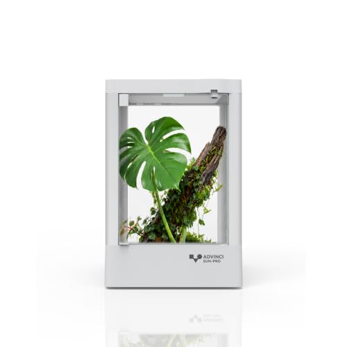 Reptile Glass Terrarium 7.9"x7.9"x11.8" 3.2 Gallon Knock-Down | Dual-Locking Security | Mesh Ventilation | Durable Aluminum Frame | Modern Design - size: 7.9x7.9x11.8"