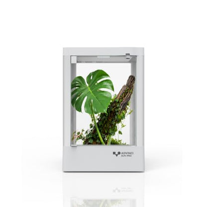Reptile Glass Terrarium 7.9"x7.9"x11.8" 3.2 Gallon Knock-Down | Dual-Locking Security | Mesh Ventilation | Durable Aluminum Frame | Modern Design - size: 7.9x7.9x11.8"