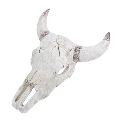 Reptile Tank Decor Resin Cattle Skull Hideout Ornament 20.5x17x9cm Micro Landscape Aquarium Scene Decoration for Turtle, Spider, Scorpion Terrarium