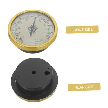 Golden Round Hygrometer 72mm Analog Humidity Gauge with Glass Face Stainless Steel High Accuracy for Terrarium and Indoor Humidity Monitoring