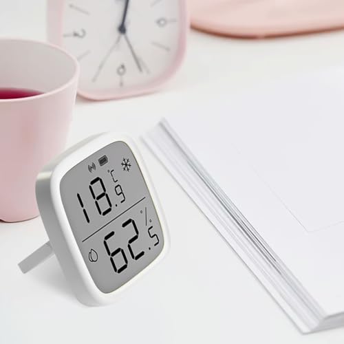 Wireless Lcd Display Temperature Humidity Sensor For Snzb-02D, 2.5 Inch Smart Hygrometer Thermometer With Large Screen, Compatible With 3.0 & Hub