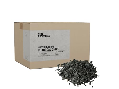 Old Potters Premium Horticultural Charcoal Chips, Natural Soil Amendment for Areation and Healthy Microbe and Plant Growth. (24 Quarts)