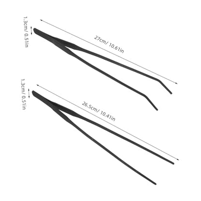 POPETPOP 4pcs Long Aquarium Tweezers Stainless Steel Curved and Straight Tongs Plant Food Tweezers Fish Tank Tools Reptile Feeding