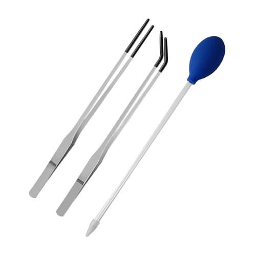 Reptiles Feeding Tongs Clamp Long Nonslip Coated Stainless Steel for Safe Pet Food Handling Pet Feeding - color: Feeding Tweezers
