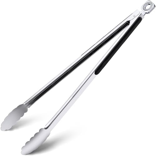 Grilling Tongs - 17 Inch Extra Long Metal Tongs, Heat Resistant Stainless Steel Grill Tongs, Heavy Duty BBQ Tongs for Cooking, Grilling, BBQ/Barbecue, Food (17 inch) - color: 17 inch