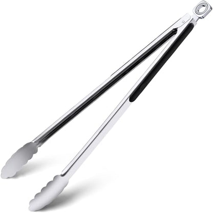 Grilling Tongs - 17 Inch Extra Long Metal Tongs, Heat Resistant Stainless Steel Grill Tongs, Heavy Duty BBQ Tongs for Cooking, Grilling, BBQ/Barbecue, Food (17 inch) - color: 17 inch