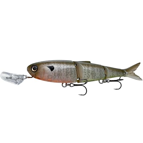 Headbanger Spitfire Topwater Fishing Lure (4-1/2" & 6-1/2") – Hybrid Wakebait & Propbait for Bass, Pike & Musky – Hard Body Swimbait with Action Lip & VMC Hooks - color: Ghost Shad, size: 6-1/2"
