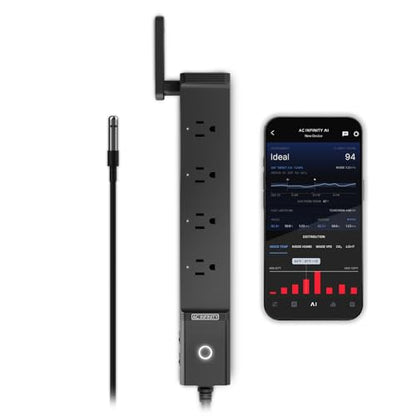 AC Infinity Outlet AI, Environment Controller, Smart WiFi Power Strip, Dual-Zone Temperature Humidity, Individual Control 4 Plugs, AI Targeting, Thermostat Greenhouse Aquarium Terrarium Home, 1800W - style: 4 Plugs