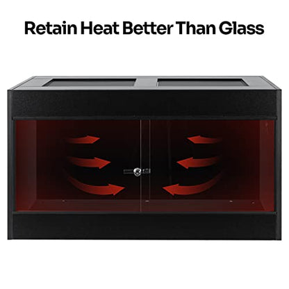 50 Gallon Reptile Enclosure, 36" x 18" x 18" Wooden Reptile Terrarium with Double Hinge Sliding Doors & Top Screen Ventilation, Better Heat Preservation, Suitable for Bearded Dragon Gecko Ball Python