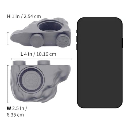 Pangea Silicone Gecko Feeding Ledge - Magnetic Mini Food Dish for Reptile Tank - 4.125" x 2.625" x 1.18" - Fits 0.5oz Cups (Gray) - color: Gray