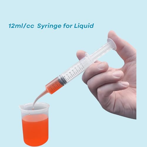 10PCS 12ml/cc Dental Irrigation Syringe - Curved Tip for Wisdom Teeth Cleaning, Tonsil Stones Removing, Lab Use and Feeding Small Pets