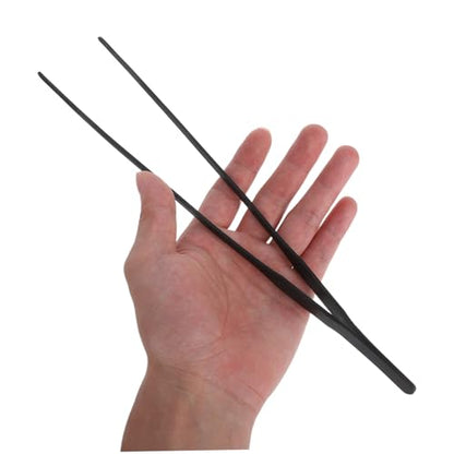 4pcs Stainless Steel Aquarium Tweezers: 27cm Fish Tank Tongs Tool - Long Handle With Curved And Straight Tip - Stable Grabber Aquatic Plants/reptile Feeding