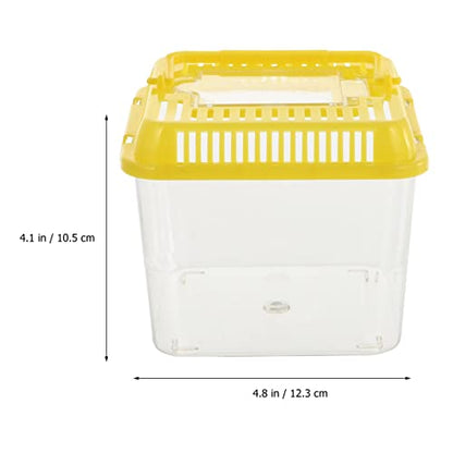 TEHAUX 1pc Portable Transparent Tortoise Tank Detachable Lid Reptile Habitat for Snakes and Pets Easy to Clean and Ventilated Breeding Box