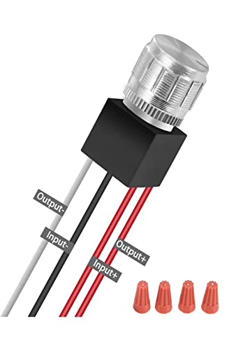 12V DC Dimmer Switch, 5-24 Volts Dimmer Switch PWM Waterproof for LED RV Lights Interior, Ceiling Lights, Halogen, Incandescent, Auto, Truck, Marine, Strip Lighting - Long Shaft