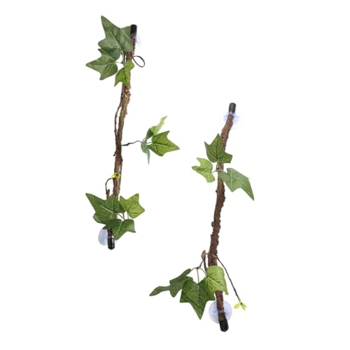 MERRYHAPY 2PCS Reptile Vines Suction Cups Jungle Climber Vines for Chameleons Snakes and Lizards Artificial Terrarium Decor for PET Habitat