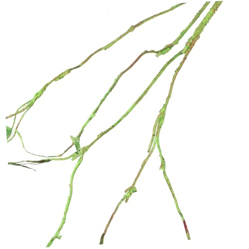 Reptile Terrarium Decor Flexible Green Climbing Vines for Gecko Lizard and Crab Habitat Artificial Vine Plant Suction Cups 3-Piece Set