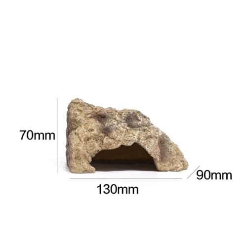 Resin Reptile Hide Rock Bearded Dragon Hideout Rock Lizard Reptile Tank Cave Bearded Dragon Habitat Ornament Terrarium Decor Cave